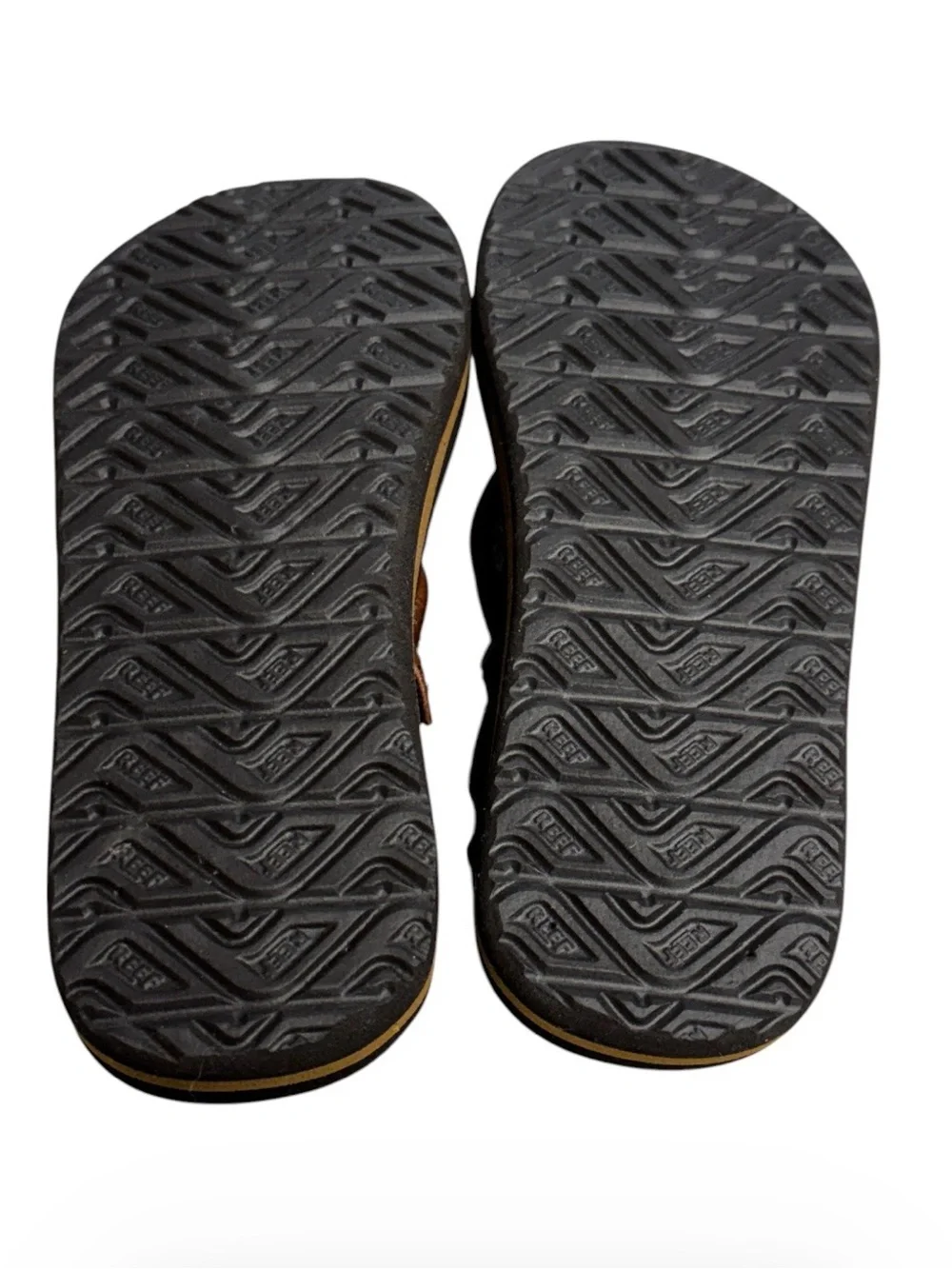 Reef Little Ahi Toddler/Kids Brown Sandals Backstrap Flip Flops Size 12
